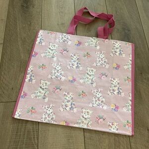 Homegoods TJMaxx Marshalls Viral Teddy Bear Floral Print Shopper Tote Bag NWOT